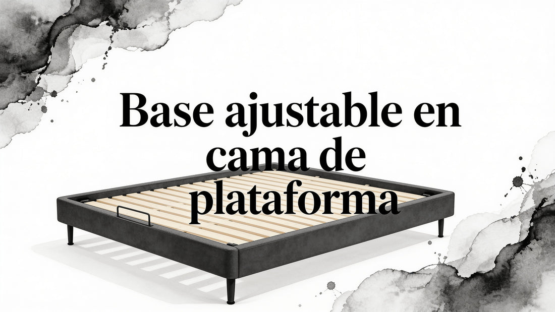Adjustable base on platform bed