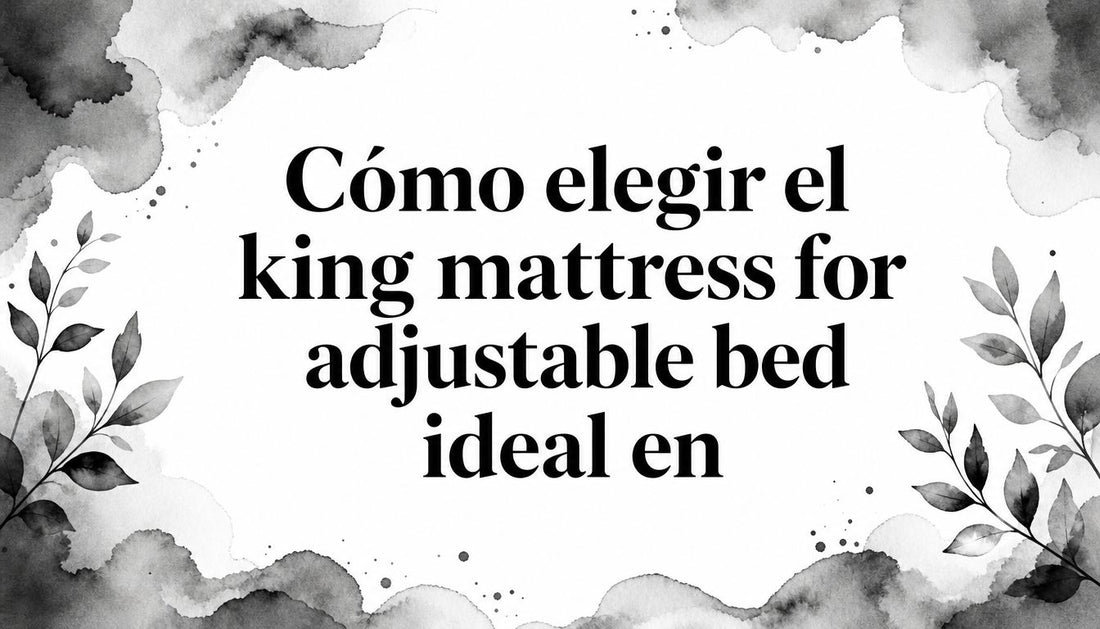 Cómo elegir el king mattress for adjustable bed ideal en