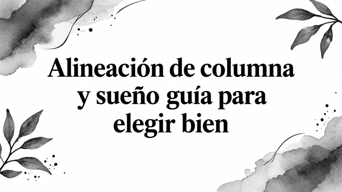 Alineación de columna y sueño guía para elegir bien